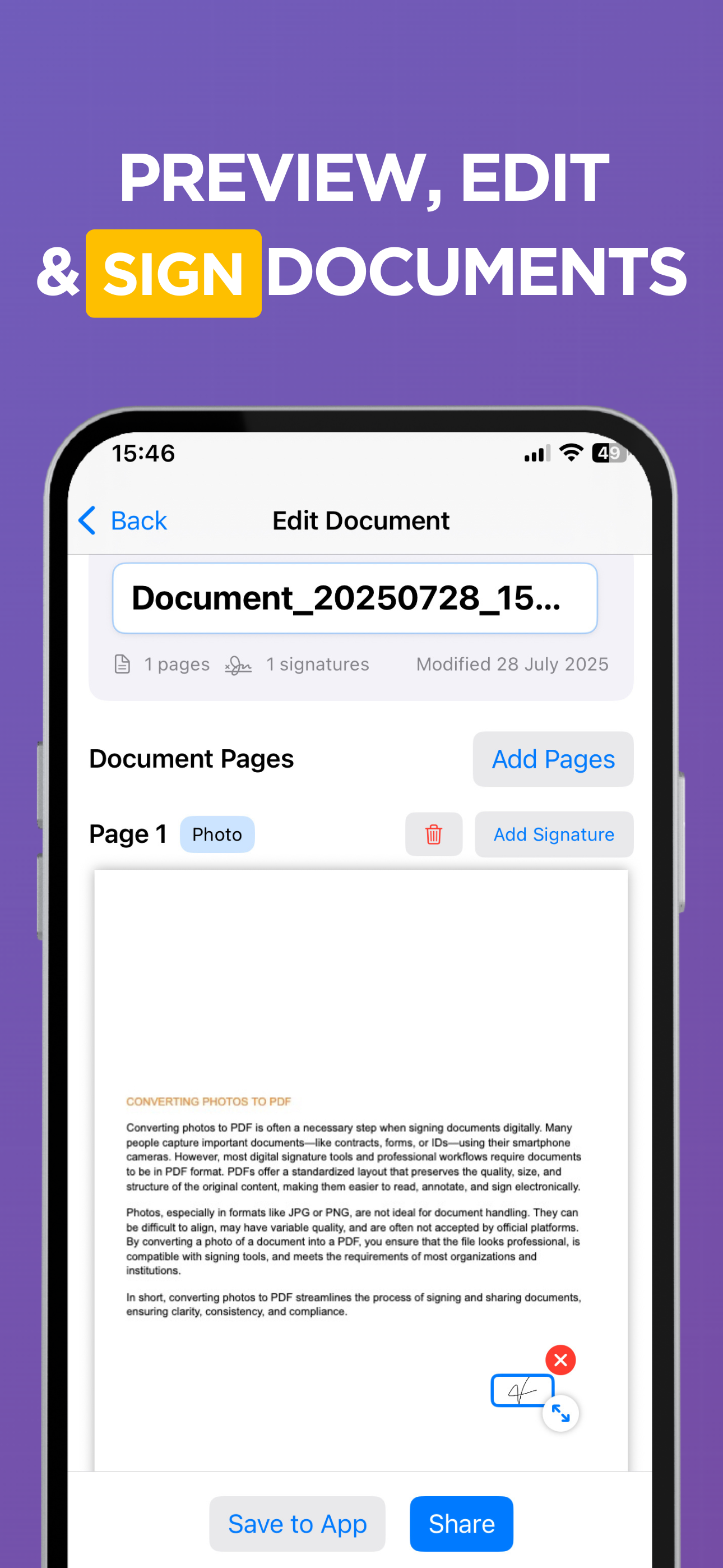 Edit and Sign Documents