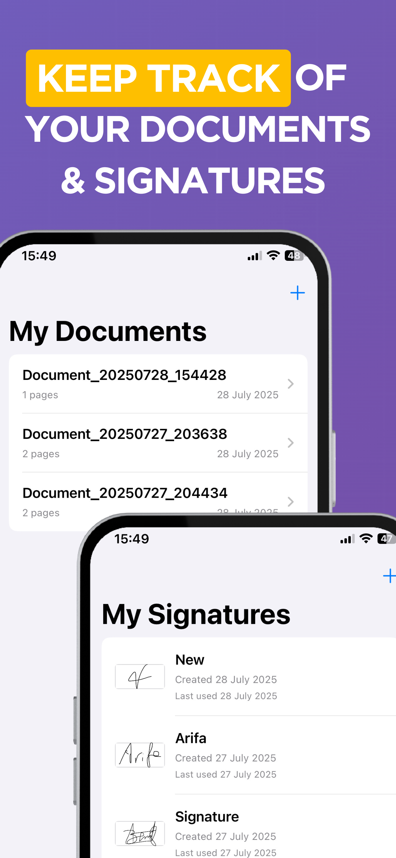 Manage Documents and Signatures